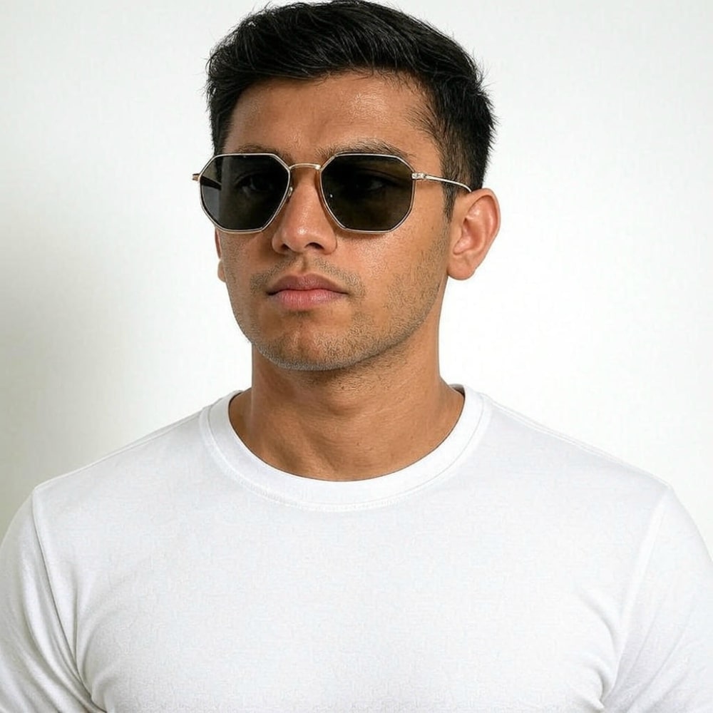 Octagon Round Black Sunglasses For Men & Women