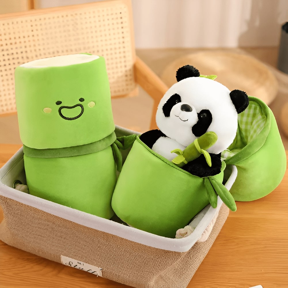 Cute Panda Plush with Bamboo – Your Snuggly Companion!