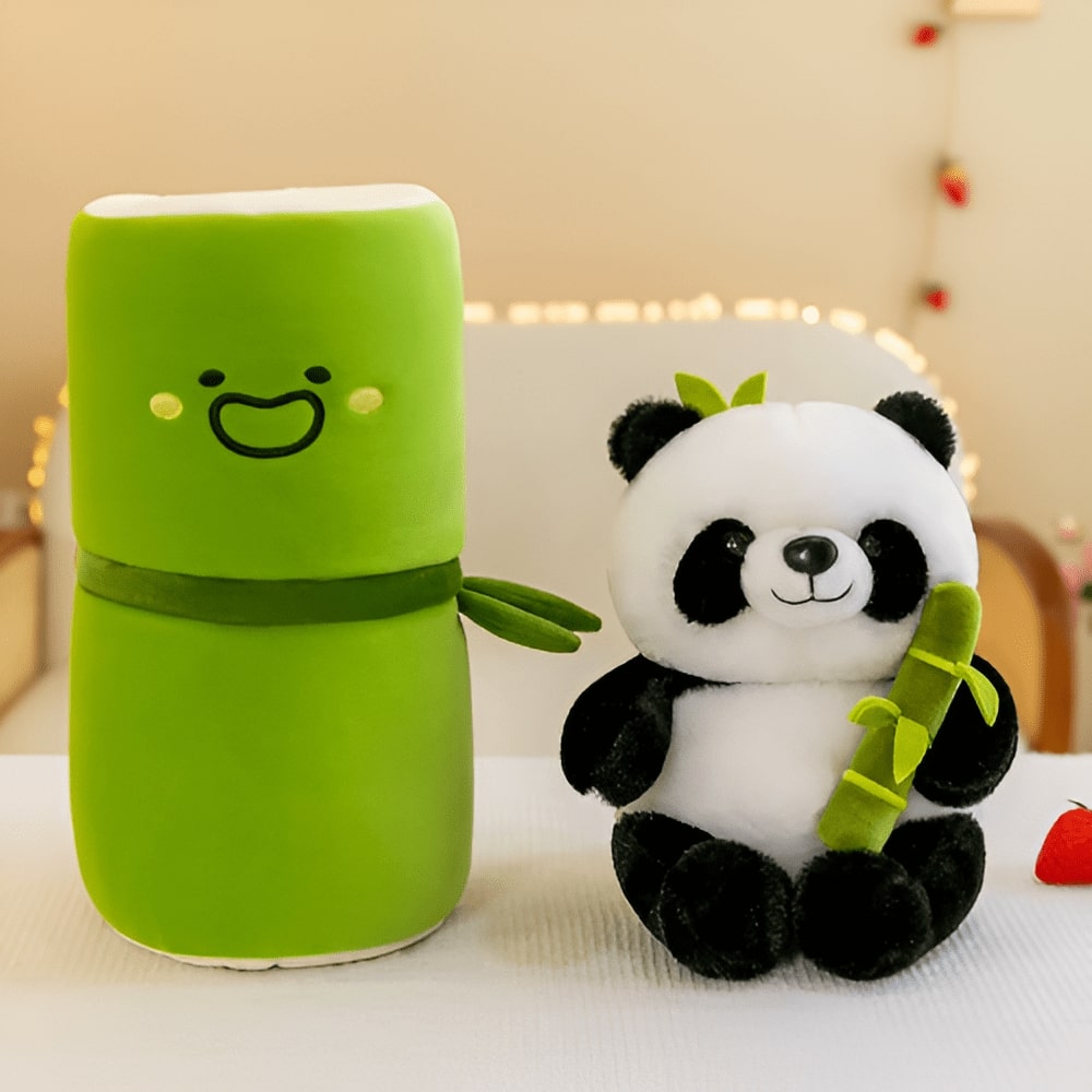 Cute Panda Plush with Bamboo – Your Snuggly Companion!