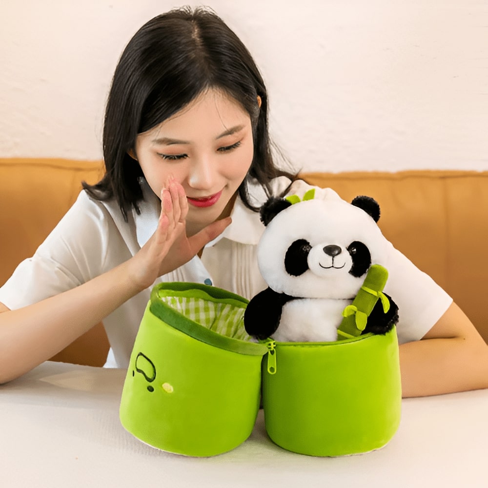 Cute Panda Plush with Bamboo – Your Snuggly Companion!