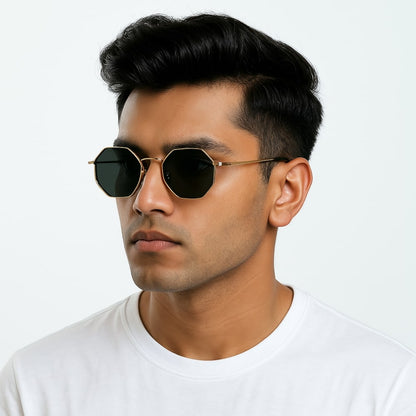 Octagon Round Black Sunglasses For Men & Women